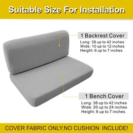 SHADEPLUS RV Dinette Cushion Covers,RV Cushion covers,Camper Cushion Covers,RV Couch Cover,Replacement Camper Dinette Cushion Covers,Stretchable Fabrics,lncluding 2 Backrest Cover & 2 Bench Cover,Grey