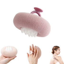 2-in-1 Sunflower Bath Ball Super Soft Sunflower Suction Cup Bath Ball Exfoliating Bath Sponge Cleaning Brush with Suction Cup Shower Sponges Bath Sponges Back Scrubber Shower Puffs, Purple