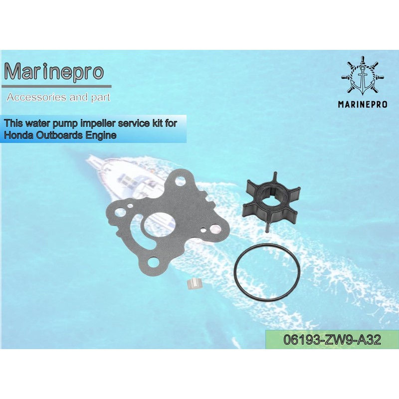 Marinepro 06192ZW9000 Water Pump Impeller Repair Kit Compatible with Honda