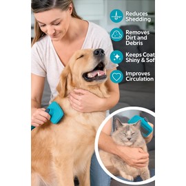 Self-Cleaning Pet Grooming Brush – Easy Hair Removal for Dogs & Cats – Anti-Slip Grip – Gentle Silicone Tips – Reduces Shedding & Tangles – Ideal for All Breeds