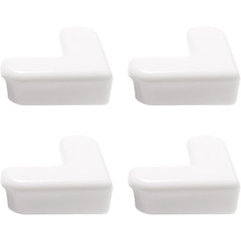 4Pcs White PVC Desk Edge Bumpers Adhesive Furniture Corner Protectors Protector Kit Anti-Collision Edge Safety Bumpers Proof Soft Self-Adhesive Table Sharp Edges Guard