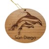 San Diego California Coastal Christmas Ornament Dolphins Handmade Wood Ornament