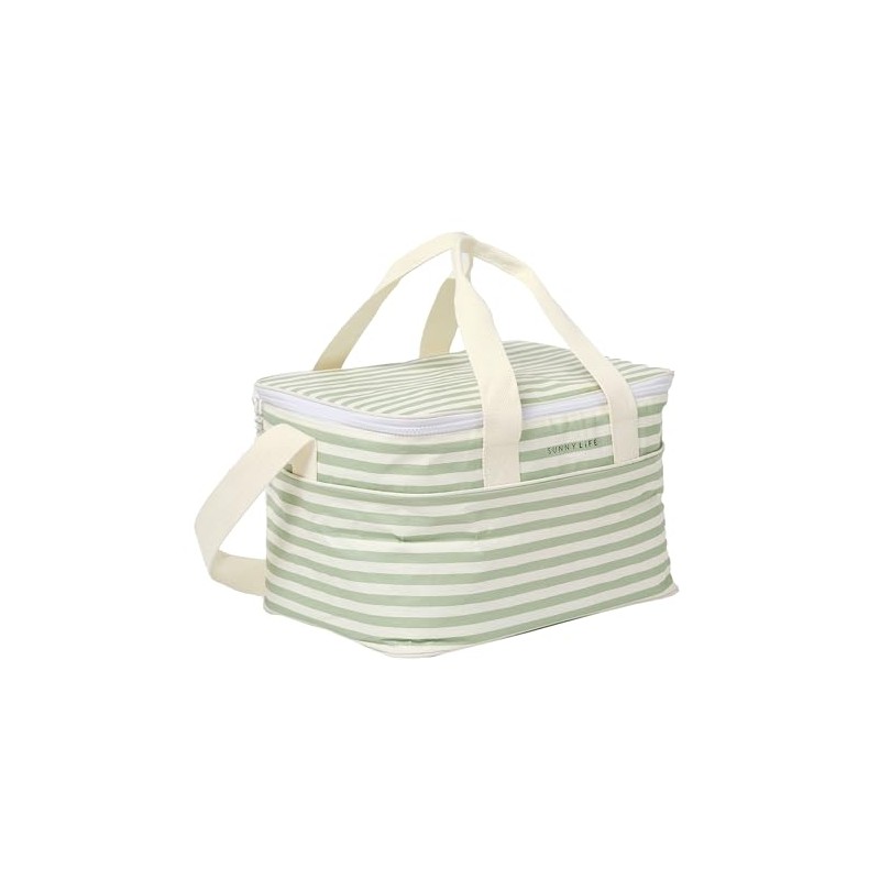 Sage Stripe Cooler Bag | La Palma