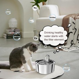 20 Pack Replacement Filters for 3.2L/2.5L Cat Water Fountain, 10 Pack Filters and 10 Pre-Filter Sponges, Multi-Layer Filtration System for Pet Fountain, Removes Impurities and Odors