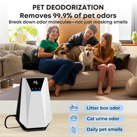 AIIKEE Ozone & Negative Ion, 99% Odor Eliminator for Strong Odors, Cat Litter Box Deodorizer, Air Ionizers for Dog Poop Odor Removal, for Toilet, Wardrobe, Shoe Closet, Garage, Room, Cabinet, White