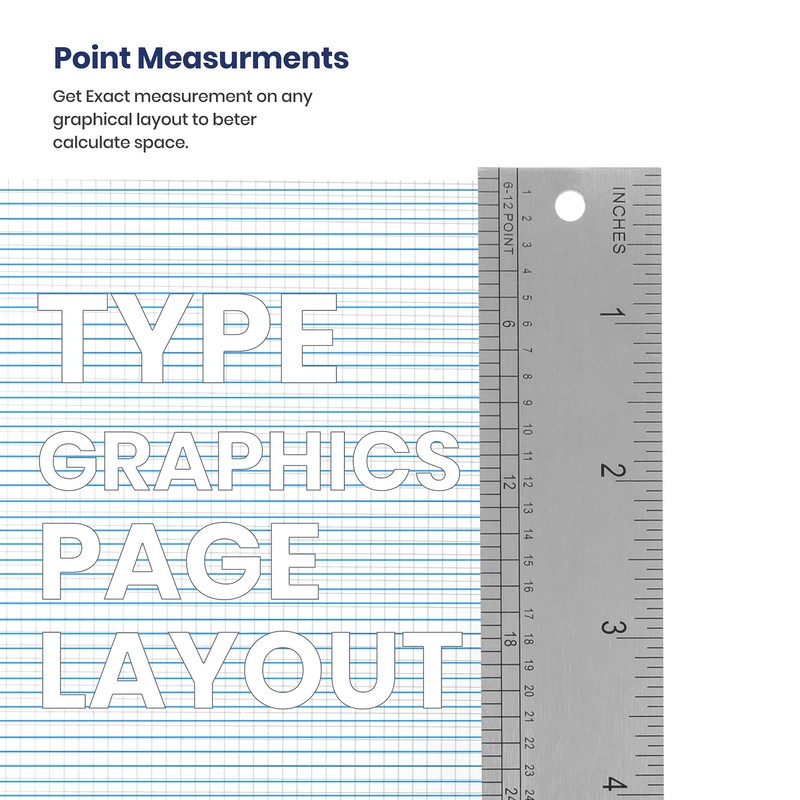 Pacific Arc 18 Inch Graphics Art Ruler, with Inches, Agate,