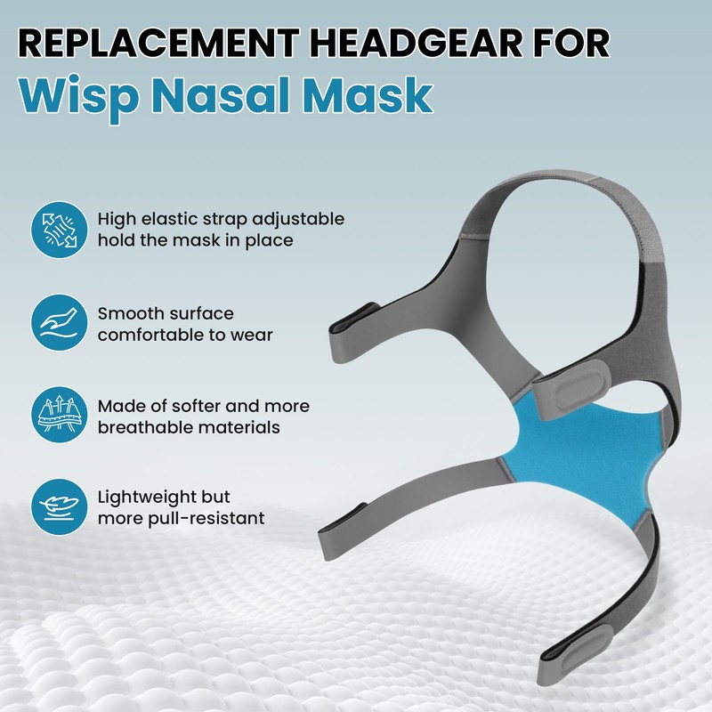 YBWM 2 Packs Headgear Straps Compatible with Wisp Nasal Mask,Adjustable