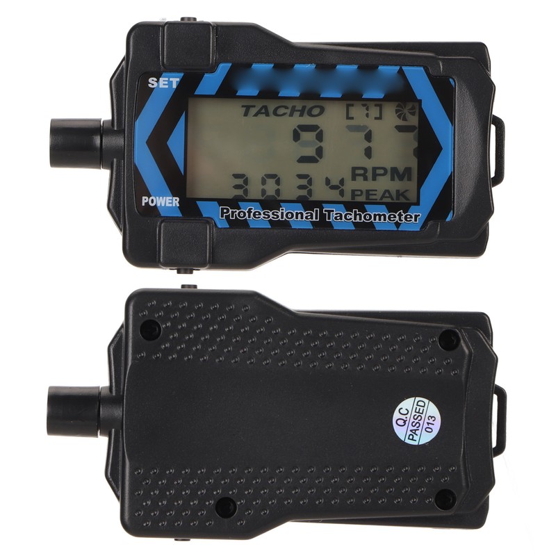 LED Handheld Tachometer Blue Backlit High Accuracy Easy Operation Propeller