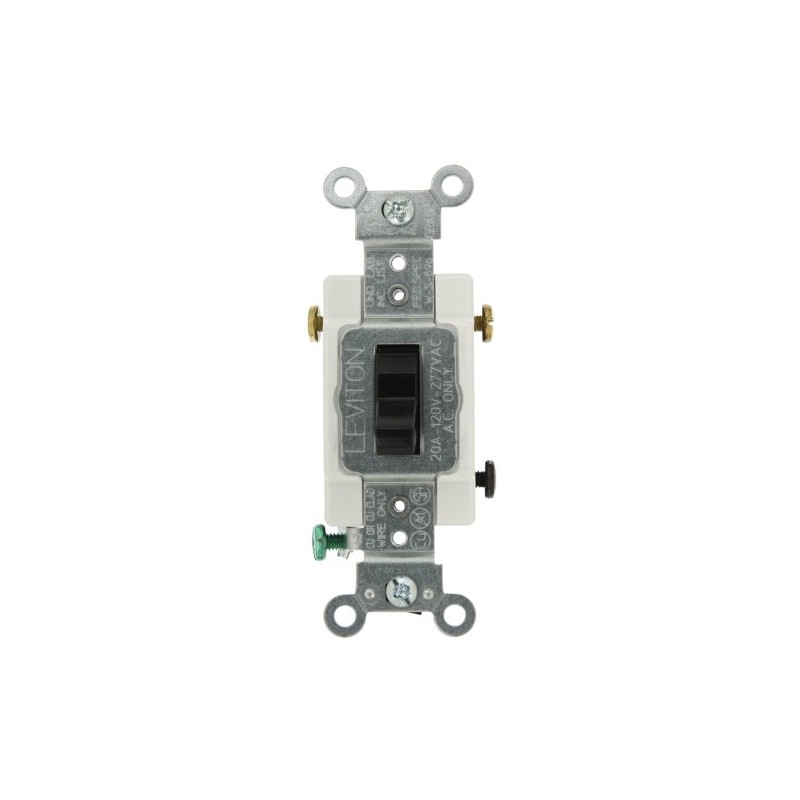 Leviton 20-Amp, 120/277-Volt, Toggle 3-Way AC Quiet Switch, Commercial Grade,