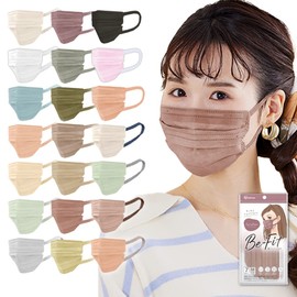 Iris Ohyama PK-BFC7MXD Masks, Non-woven Fabric, Pleated Masks, Regular Size, Individually Packaged, Color Masks, Beauty Fit Masks, Autumn Masks, Cheek Masks, Skin-Tone Masks, Pack of 7, Sweet Rose