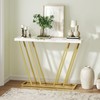 MAHANCRIS Gold Console Table, Modern Entryway Table with Geometric Metal