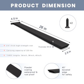 Hidden Island Countertop Support Bracket 1 Pack Black 26 Inch Heavy Duty Granite Countertop Bracket Iron Island Support Brackets for Granite Quartz Wood