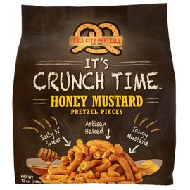Tell City Honey Mustard Flavored Pretzel Pieces - Homestyle Crunchy Hard Pretzels - Honey Mustard, 12 oz