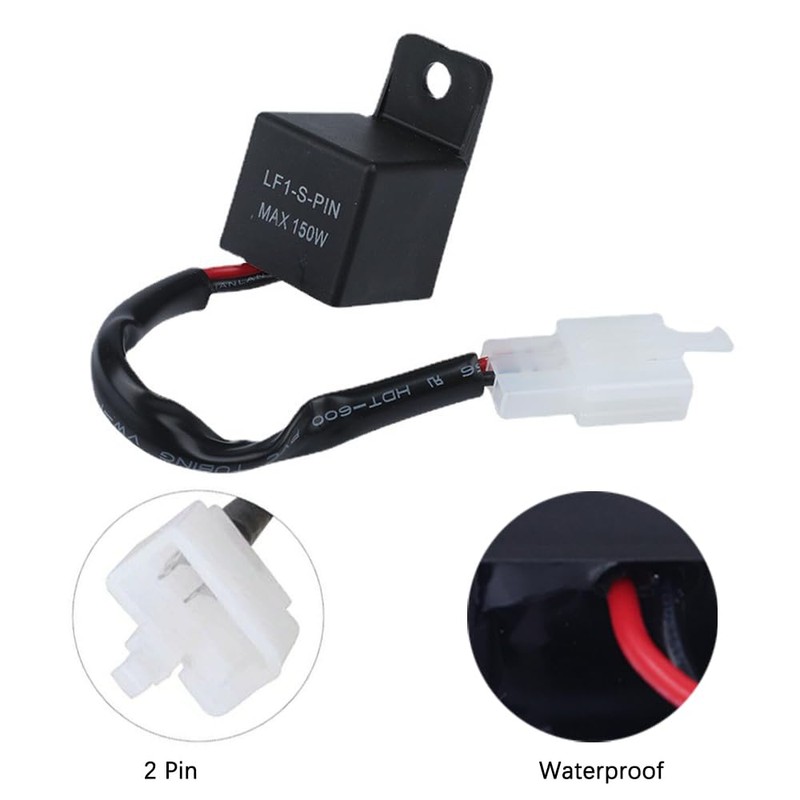 Kardne LED Indicator Relay, 12 V Motorcycle 2-Pin Indicator Relay,