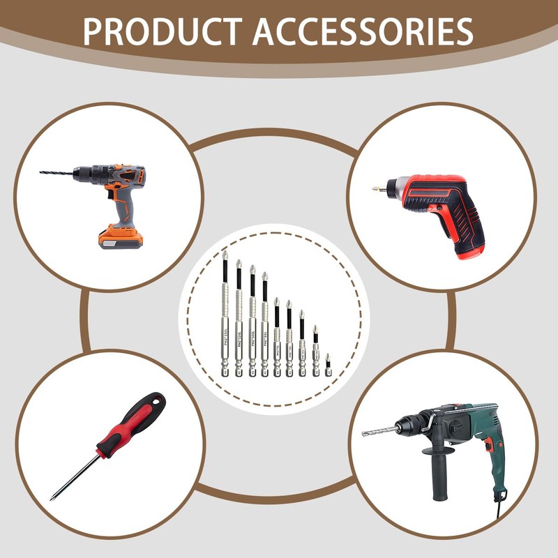 9 PCS High Magnetic Drill Bit Set, Electric Precision Anti