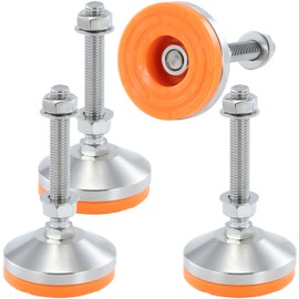 TERMATH Heavy Duty 3000 lb Capacity Stainless Steel Adjustable Leveling Feet for Shelving,Machinery Devices, Workbench,Furniture,M14 Thread, 3.11inches Dia Base, Anti-Slip Nylon Pad