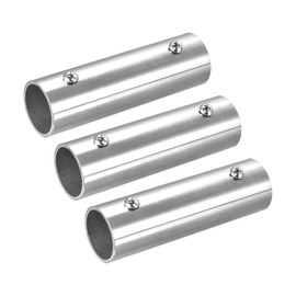sourcing map 3Pcs Straight Pipe Fitting Connector, 304 Stainless Steel 2-Way Hand Rail Tube Connector 100mm Length, for 1"(25mm) OD Handrail Railing
