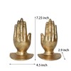 JUCONSIN Hands Bookends, Prayer Hand Decorative Bookends Unique Gold Book