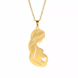 Unbranded Gold Pregnant Women Heart Necklace - Pregnancy New Mother Baby Shower Mom