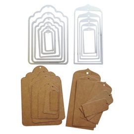 Troqueles de corte de etiquetas para regalo, troqueles de metal, etiquetas rectangulares, troqueles de papel, manualidades para hacer tarjetas y álbumes de recortes