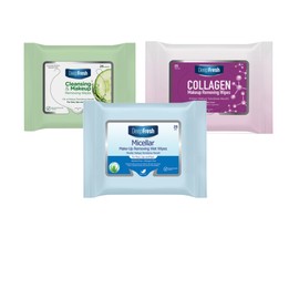 DeepFresh Make-Up Removal Wipes Combo - Cucumber,Collagen & Micellar | Gentle Cleansing for Face & Eyes | Removes Waterproof Makeup, Hydrates Skin | Pack of 3| Travel-Friendly, Dermatologist-Tested