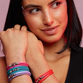 Too Late Macaron Women's Rubber Charm Bracelet, Rubber, No Gemstone