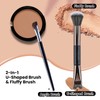 2PCS Nose Contour Brushes, 2-In-1 U-Shaped Brush and Fluffy Brush,