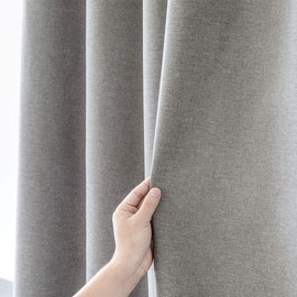 YEVDA Top Linen Fabric Shower Curtain 240 x 200 cm Waterproof Anti-Mould for Bathroom Grey 180 x 200 cm