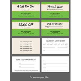 IMPACTONLINEPRINTING Custom Business cards - Good for Gift Certificates, Coupon cards, Thank you cards (GREEN-THANK U)