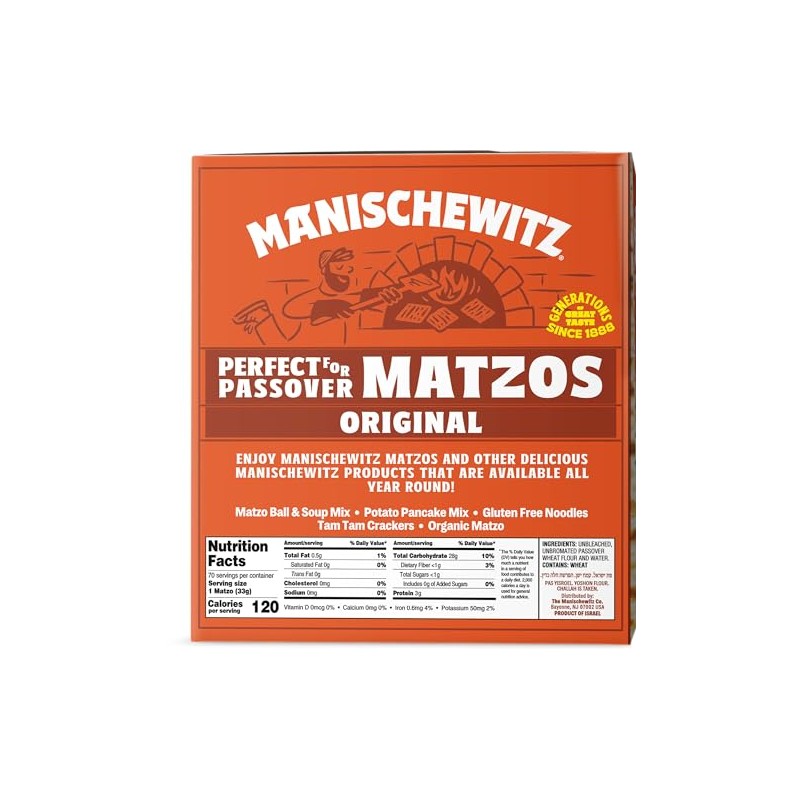 Manischewitz Passover Matzo, 5x1lbs Boxes (Total 5 Boxes) Freshly Baked