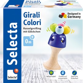 Selecta 61062 Girali Colori, Handle Wooden Grasping Toy, 10 cm, Multicoloured