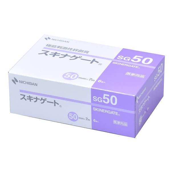 Nichiban SG50 Skinnagate, 2.0 inches x 23.0 ft (50 mm x 7 m), Hypoallergenic, Skin-Friendly, Rash-Resistant