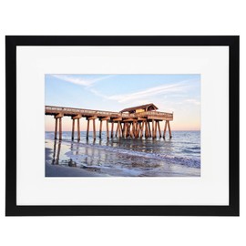 Golden State Art, 12x16 Wood Picture Frame - White Mat for 8x12 Photos - Sawtooth for Wall Display - Great for Weddings, Graduations, Baby Showers, Holidays (Black, 1 Pack)