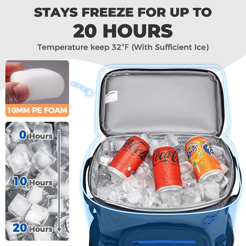 Heytrip Insulated Backpack Cooler 36 Cans with 2 Detachable Pouches,