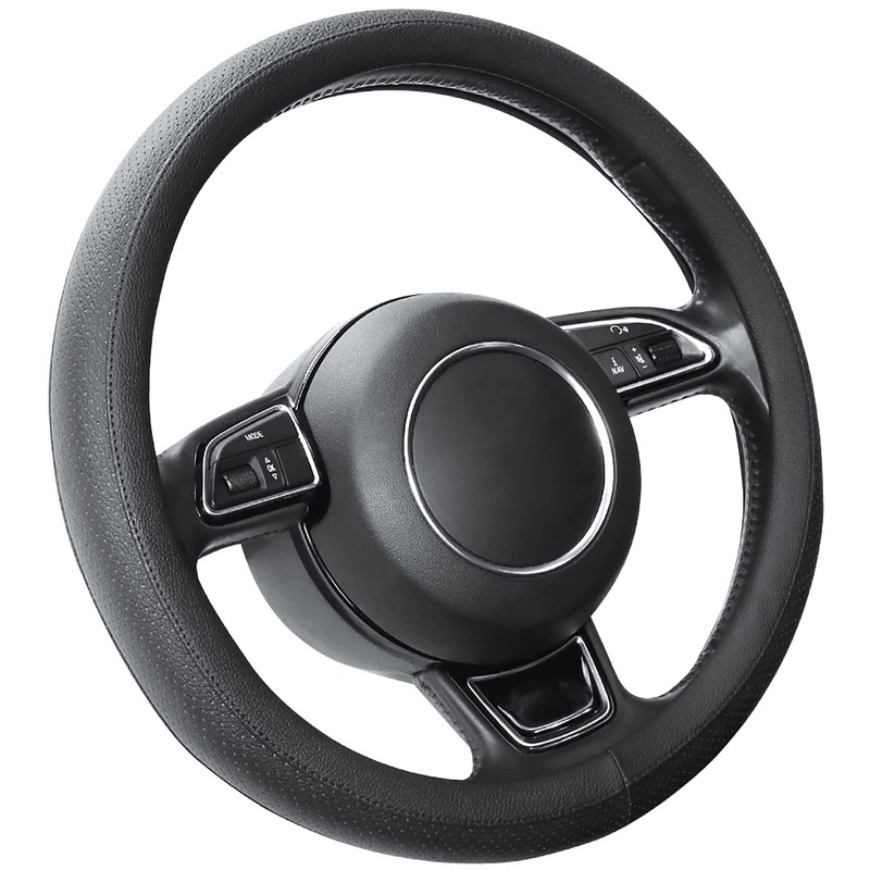 SEG Direct Black Car Steering Wheel Cover Small Size 14-14.25