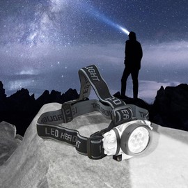 7 LED Headlight Torch Waterproof Flashlight Bike Camping Hiking Building Bright