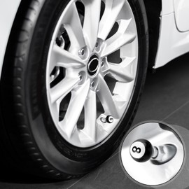 MBAIYO Pack of 6 8 Billiard Ball Valve Caps, Universal Valve Stem Covers, Leak-proof Tyre Cap with Copper Core, 8 Ball, Black, Car Valve Cap for Car, Motorcycle, Bicycle, Truck, Outdoor Accessories