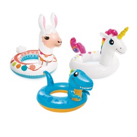 Intex Large Animal Rings Uninflated Size: 1.07m x 58cm (Unicorn), 86cm x 58cm (Llama), 81cm x 58cm (Dinosaur) (59221NP)