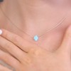 Opal Necklace Blue Opal Hamsa Gold Chain