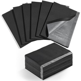 Makartt Disposable Nail Mats: 20 Pcs Fordable Nail Paper Towels for Table Acrylic Practice Sheet 3 Ply Waterproof Nail Art Table Mats Clean Pads for Salon Manicure Tattoo Black