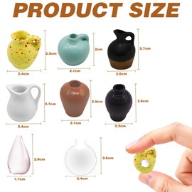 8Pcs Cute Ceramic Vase Fridge Magnets Funny Small Plant Magnets Tiny 3D Plant Vase for Refrigerator Decoration Locker Office Kitchen Workplace (No Flowers)