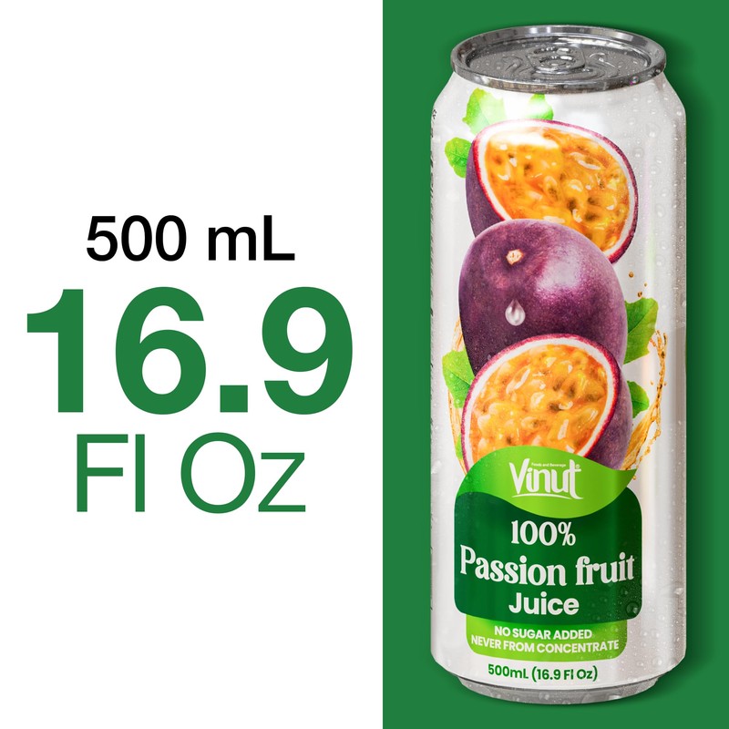 VINUT 100% Passion Fruit Juice, No Added Sugar, Not From