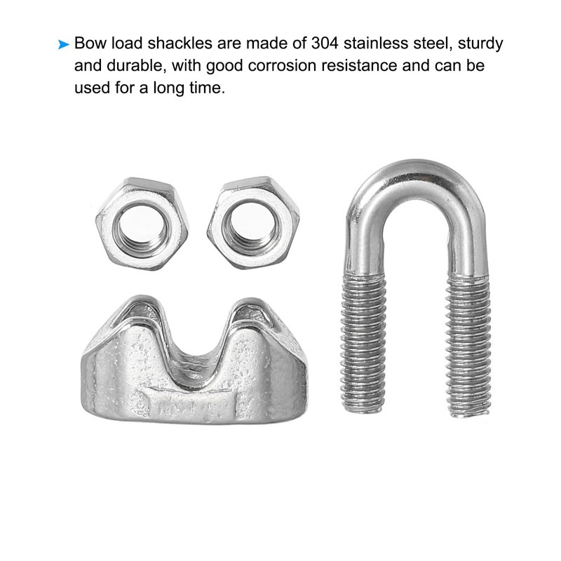 PATIKIL 1/8" / 3mm Wire Rope Cable Clip Clamp, 6