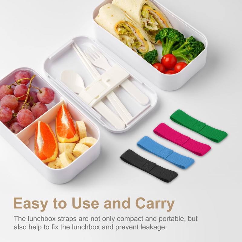 QUARKZMAN Pack of 4 Bento Box Strap Lunch Boxes Strap