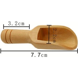 2pcs Mini Wooden Spoons Mini Bamboo Small Salt Spoon Spice Bath Salt Scoop for Spices Beans Rice Tea Flour Sugar Bath Salts Coffee Wooden Candy Spoon Cooking Spoons