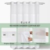 eachope Extra Long No Hook Shower Curtain with Snap-in Fabric