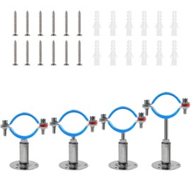 Kodilin 4PCS Upgraded Wall Mount Ceiling Mount Pipe Supports, 304 Stainless Steel Wall Mount Pipe Clamp Suitable for OD Pipe 2"(48-51mm), Pipe Support Bracket Adjustable Clamp and Height 50+50mm