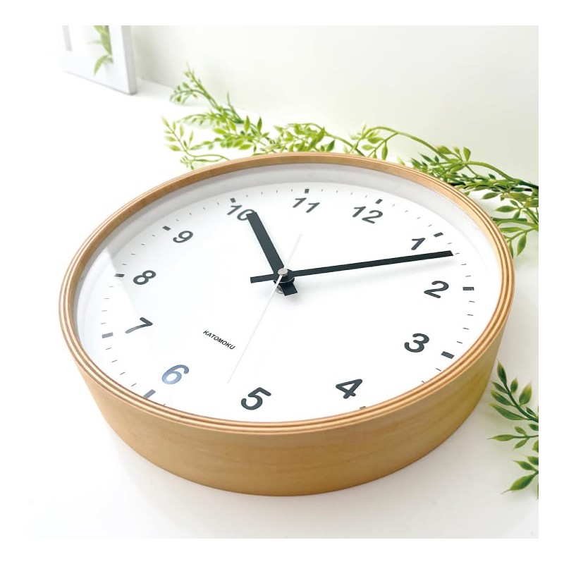 KATOMOKU plywood clock Natural Sweep (Continuous Second Hand) km-33M Diameter