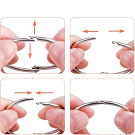 Metal Curtain Rings, Round Metal Shower Rings, Pack of 24 Silver, Curtain Hanging Rings Suitable for Curtains, Shower Curtains and More