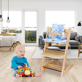 For Tripp Trapp High Chair Cushion, Soft And Comfortable For Tripp Trapp High Chair Cushion, With Two High Chair Placemat, For Tripp Trapp Cushion Set Makes It More Comfortable For Baby (Blue Space)